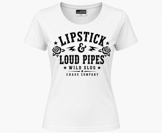 T Shirt Lipstick Black or White - Women Tee